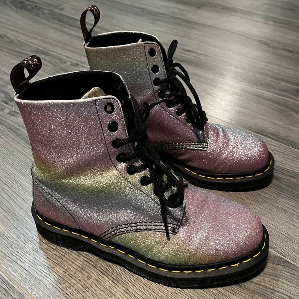 Dr. Martens 1460 Pascal GLTR Rainbow Glitter Boots Women's US 8 EU 39